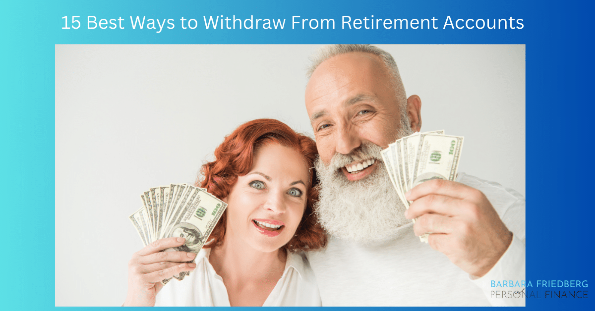happy older adult couple - with cash - retirement withdrawal strategies