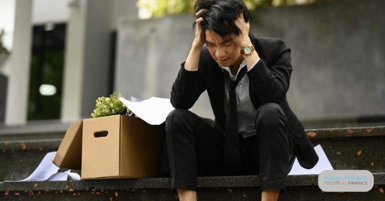 prepare for a recession - disappointed man sitting on step